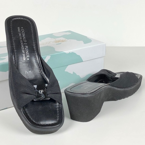 HP🎉DONALD PLINER Capris Mesh Slide Sandal Black 7.5M - Picture 2 of 5